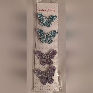 Butterfly hair clips